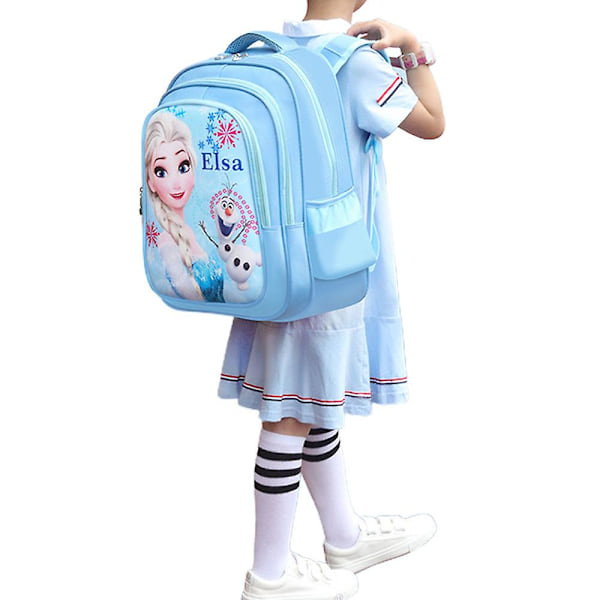 Frozen Elsa Print Ryggsekk Barn Gutter Jenter Gave Y Blue