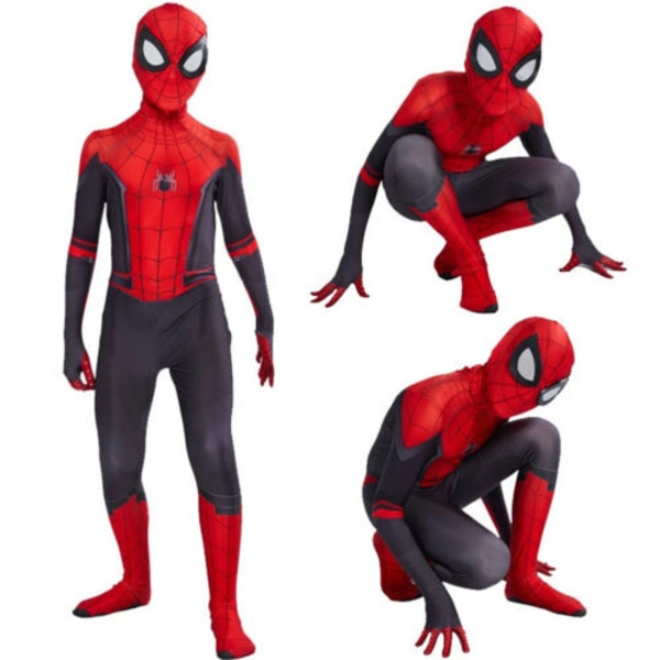 Spider Man Into the Superhero Kids Miles Morales Cosplay Voksen H Red 140cm
