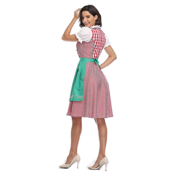 Kvinnors Oktoberfest Beer Maid Costume Bavarian Traditional Dirndl Dress W Green 2XL