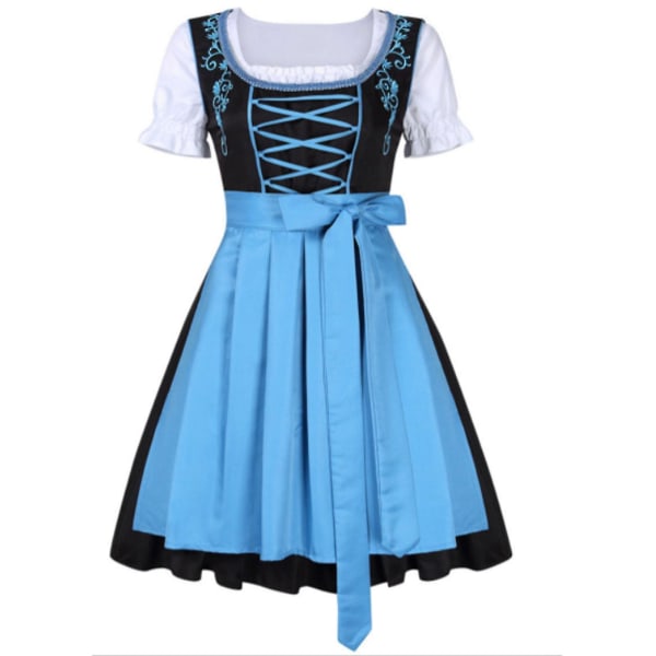 Snabb frakt, tysk traditionel Dirndl-klänning for kvinder, Oktoberfest, bayersk ölflickadräkt 2023 Ny Blue L