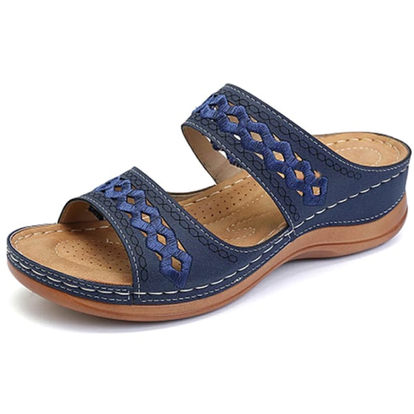 Dam Sandaler Mode Kilar Skor Sandaler Flip Flop Blue 43