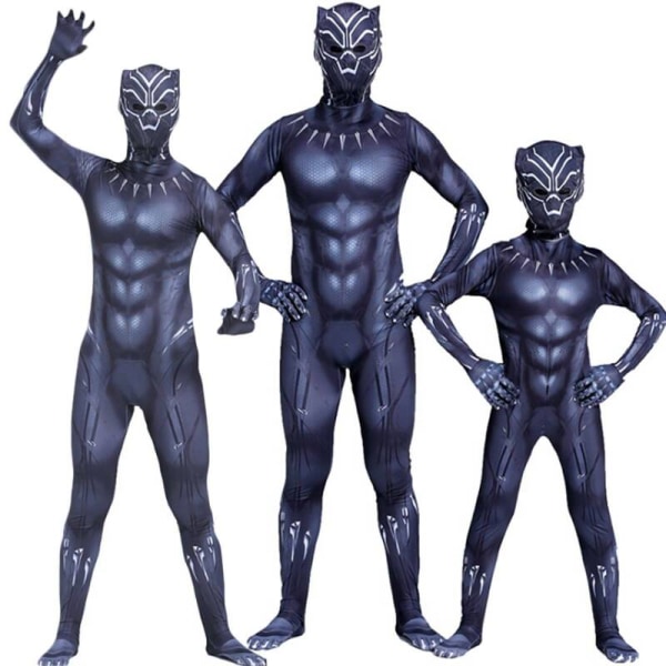 Barn Black Panther Bodysuit Kostym Halloween Jumpsuit Cosplay 5-6 År H 14-15 Years