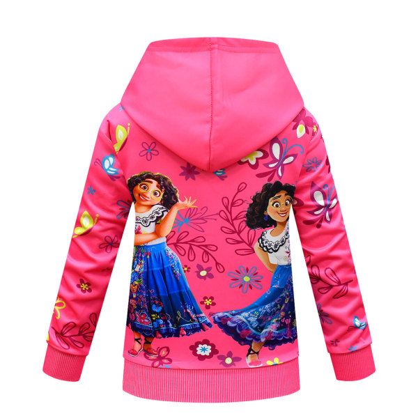 Encanto langærmet grafisk jakke med lynlås til børn Rose red 140cm