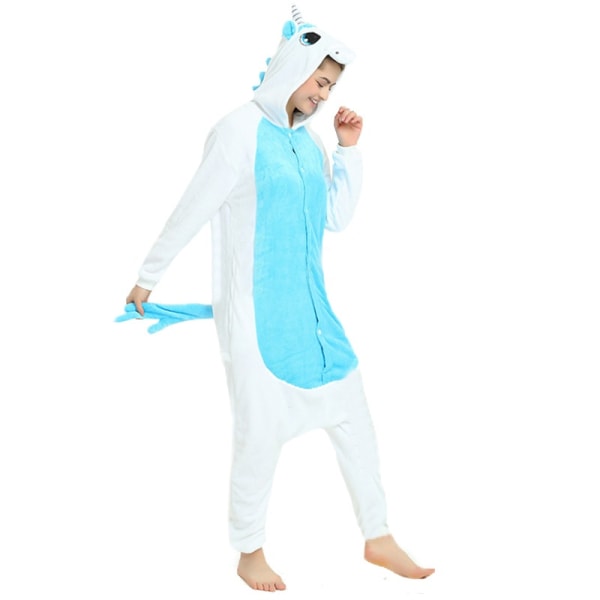 Unisex-aikuisen Onesie-pyjama, pehmeä plyysi white M