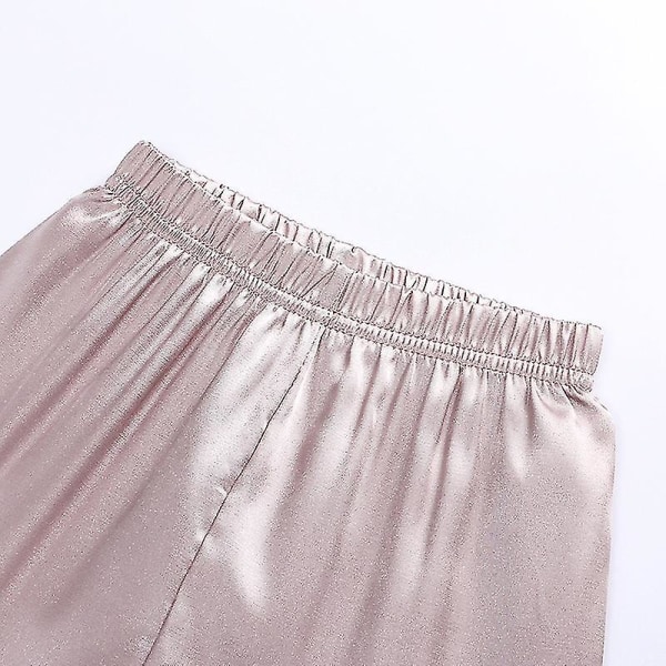 Satin Pyjamas Set for barn: Nattøy med knapper og shorts Champagne Suit for height 140 to 150cm