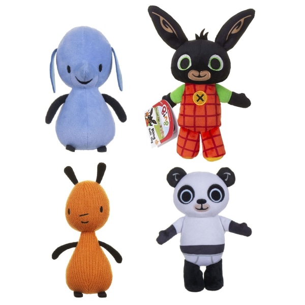 4-Pack BING Gosedjur Bing Flop Amma Pando Plush Leksak 20cm multicolor