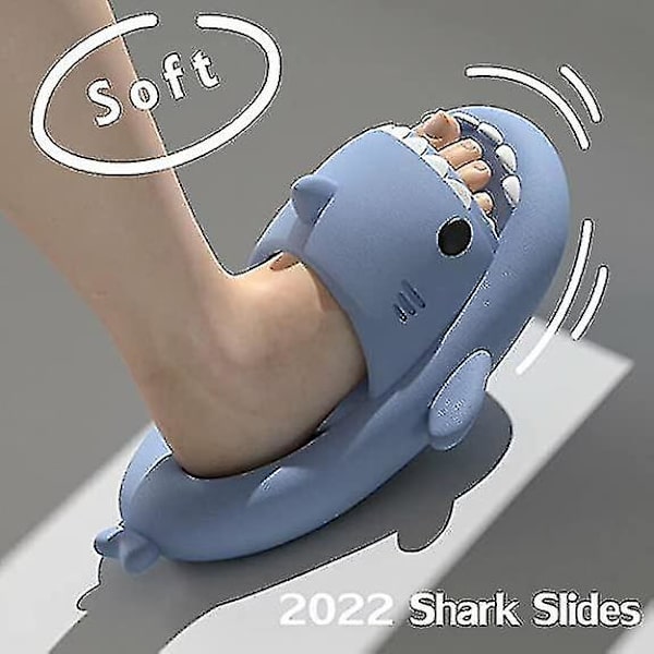 2022 Opgraderet Cloud Shark Slides, Søde Shark Tøfler til Kvinder Menwanan) W Mint Green EUR 38-39