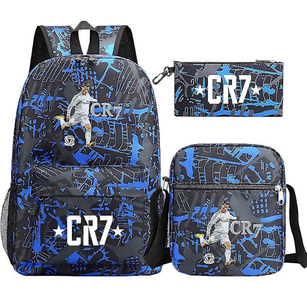 Fotball Ronaldo Cr7 Set - Skolevesker for jenter/gutter, reiseriggsekk for bærbar PC, ryggsekker for kvinner, skuldersekker og etui yz 8