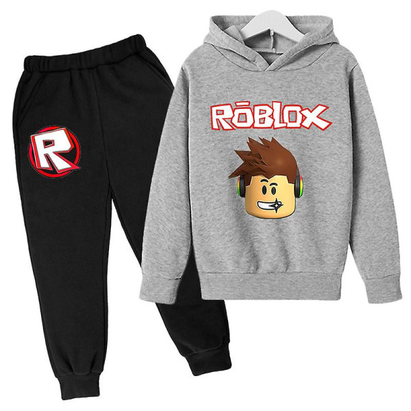 Nya casual Robloxing Pojkar Kläder Luvtröja Pojkar Tröja + Byxor Kostymer Tonåringar Barn Vårkläder Barnkläder Set K Style 10T