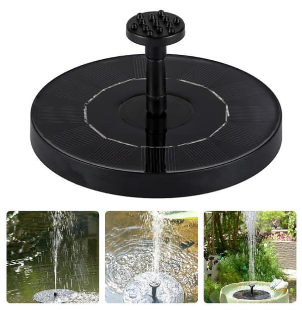 Solfontän Solcellsdriven Fontän vattenfontän / Vattenpump / Pump xZ black