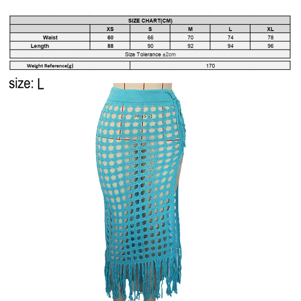 Dam Sexiga Mesh Tossle Kjolar Strand Sommar Wimsuit -Grön L