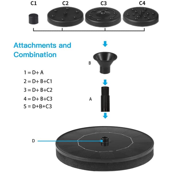 Vandfontæne solcelledrevet 16 cm Sort xZ
