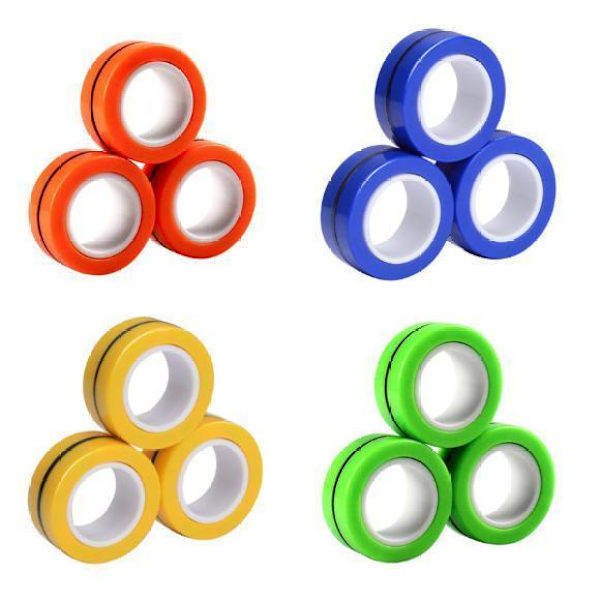 Magneettirenkaat - Fidget-lelut (3-pakkaus) yellow