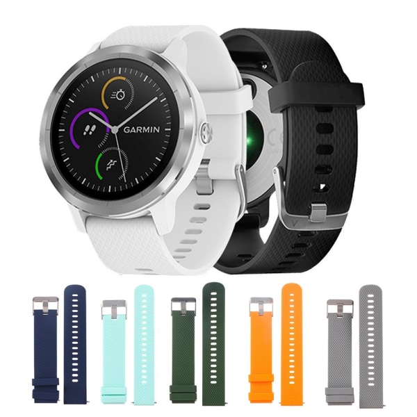 Kellon hihna Garmin Vivoactive 3 / Vivomove HR T:lle black+white