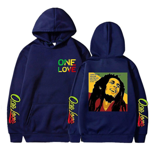 Rapper Bob Marley Hoodie Mænd Mode Kappa Dreng Luvtrøje Barn Hip Hop Dame Sweatshirts Legende Reggae One Love Hoody Gothic Herretøj XL 2DF5122407-navy