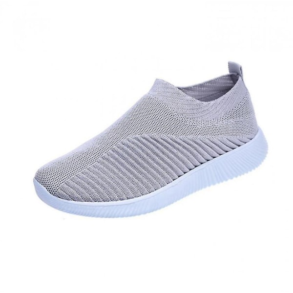 Dam Walking Sneakers Stickade Mesh Slip On Shoes Andas Flat Pumps Casual Trainers W Grey 41