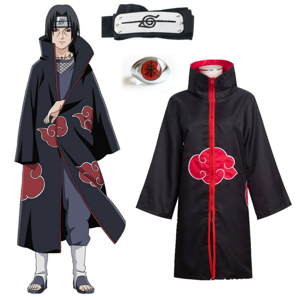 Uchiha Itachi Anime Cosplay -asu Ninja Unisex Halloween - 130-145cm