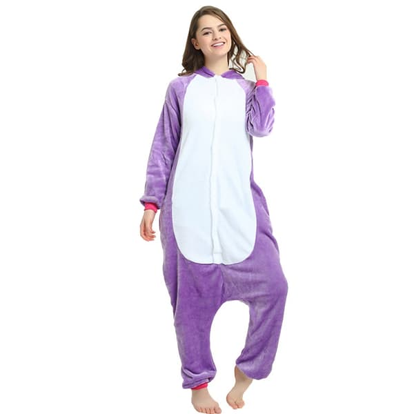 Unisex vuxen Onesie pyjamas plysch en bit multicolor M