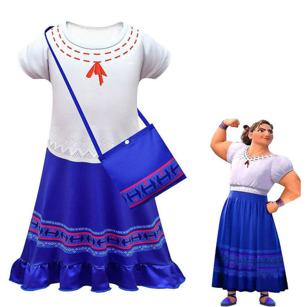Encanto Luisa Cosplay Kostume Børnekjole Taske Outfits Kostume H 130cm