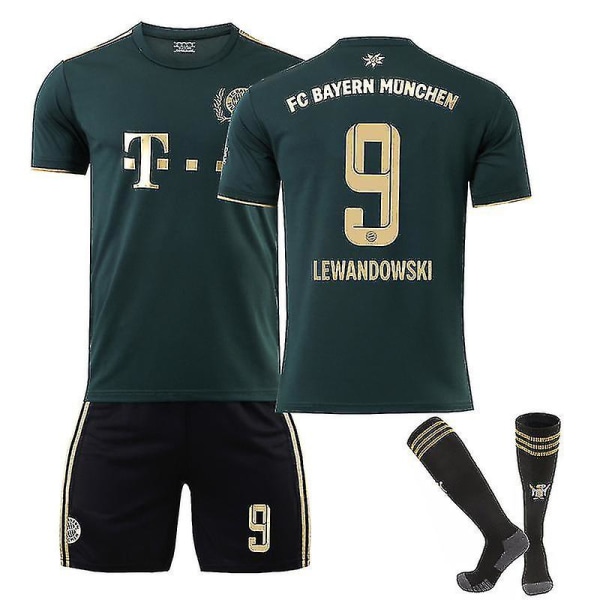 Lewandowski #9 trøye 2022-2023 Ny sesong fotball T-skjorter Sett for barn og ungdom W Golden Special Edition XS