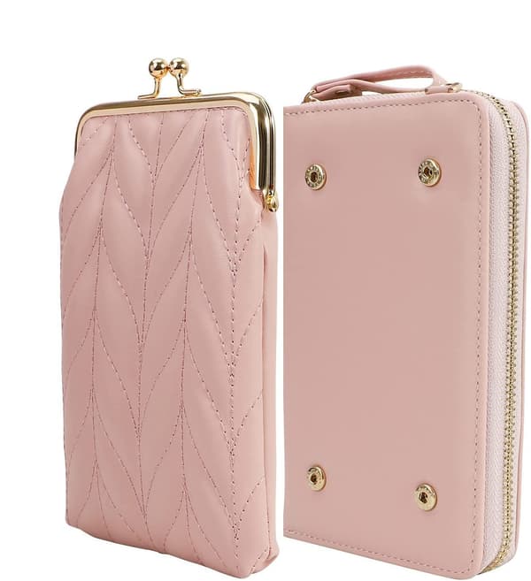 Damaxelväska Mobiltelefonficka Plånbok 6,3 tum pink