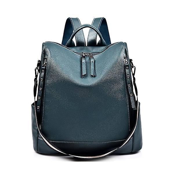 2021 Uusi naisten reppu Designer korkealaatuinen nahkalaukku naisille Muoti koululaukut Suuri kapasiteetti Matkustaminen reppuja Mochila W Blue