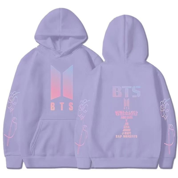 Bts unisex hættetrøje Casual hættetrøje Cosplay jakke Top H Purple 3XL