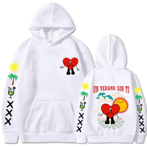 Nytt album Bunny erch Bad un verano sin ti Hoodie Coat Herr Dam - White M