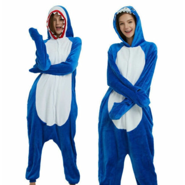 Djurpyjamas Kigurumi Nattkläder Kostymer Vuxen Jumpsuit Outfit yz #2 Shark adult S