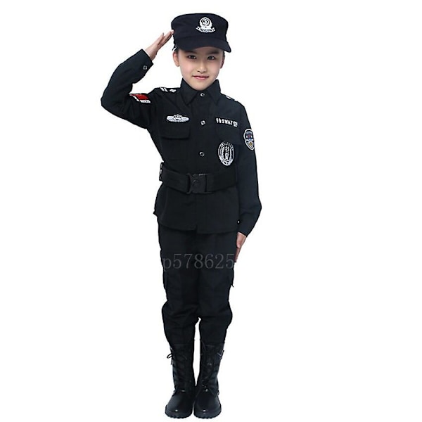 Barn Polis Uniform Poliser Cosplay kostym Height 140CM