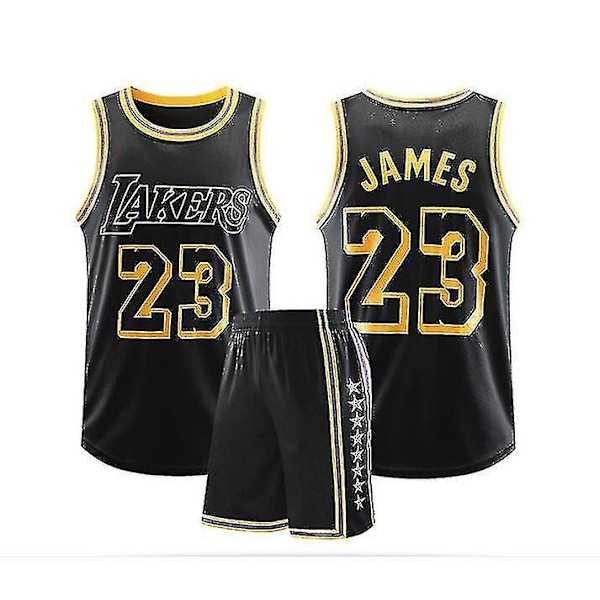 #23 Lebron James Baskettröja Set Lakers Uniform W black M