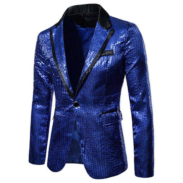 Paljettikavajer Festdräkt Kappa Herr Charm Casual Performance Jacka Kostym Enknappspassform Långärmad kappa Jacka Nattklubbstoppar W BU XL