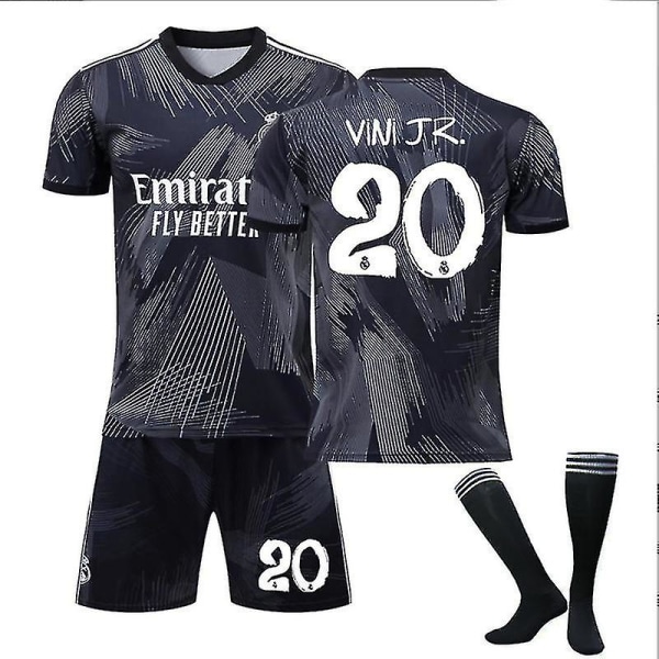 22-23 Real Madrid Fotballtrøye T-skjorte Shorts Fotballtrøye VINI JR. 20 Kids 16(90-100CM)