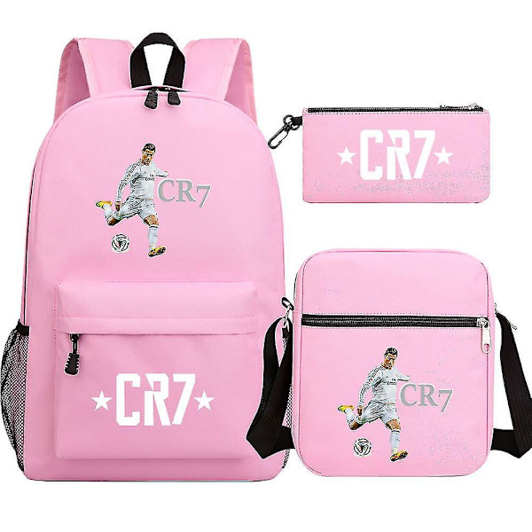 Fotball Ronaldo Cr7 Set - Skolevesker for jenter/gutter, reiseriggsekk for bærbar PC, ryggsekker for kvinner, skuldersekker og etui yz 2