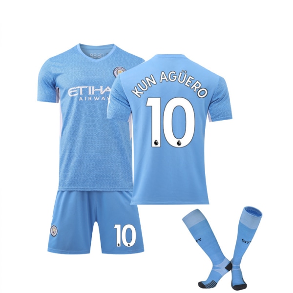 Ny sæson Manchester City Hjem Børn Voksne Fodbold Fodboldtrøje Træningstrøje Suit28 H
