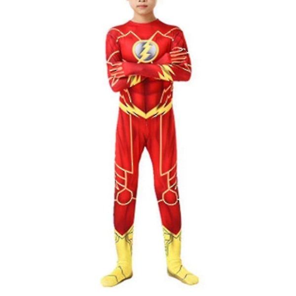 Barn Pojkar Män The Flash Costume Anime Fancy Performance Kläder Kid 10-11 Years