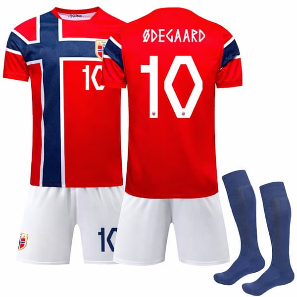 2026 VM Norge Herrelandshold Hjemmebanetrøje Børn+Shorts+Strømper (Nr.10 Ødegaard trykt) 24 26-27 Odegaard(f2) 26-27 Odegaard e 26-27 Odegaard 24