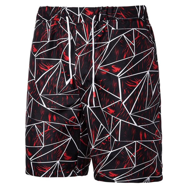 Män sommar tidvatten casual sport fempunktsbyxor mode strandbyxa W Wine red 2XL