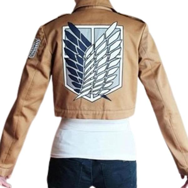 Attack On Titan Mikasa Ackerman Cosplay Kostym Jacka Kappa Scouting egion Halloween Kläder L
