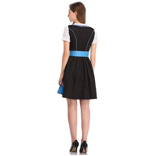 Rask frakt, tysk tradisjonell Dirndl-kjole for kvinner, Oktoberfest, bayersk ølfestivaldrakt 2023 Ny Blue XL