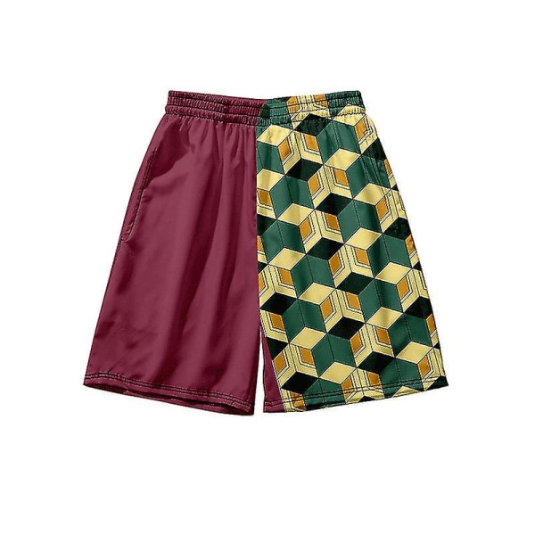 Strandshorts med ficka herr Demon Slayer kostym Kamado Tanjirou Anime Harajuku joggingbyxor Quick Dry Shorts H_a W 4 2XL