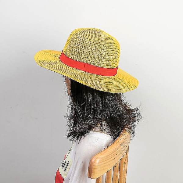 Luffy stråhat One Piece Cosplay Cap Anime Sol Strand Hatte