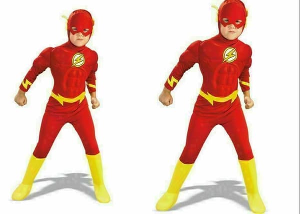 Barn Cosplay Gift The Flash Chest Outfit Kostym Superhjälte 150cm