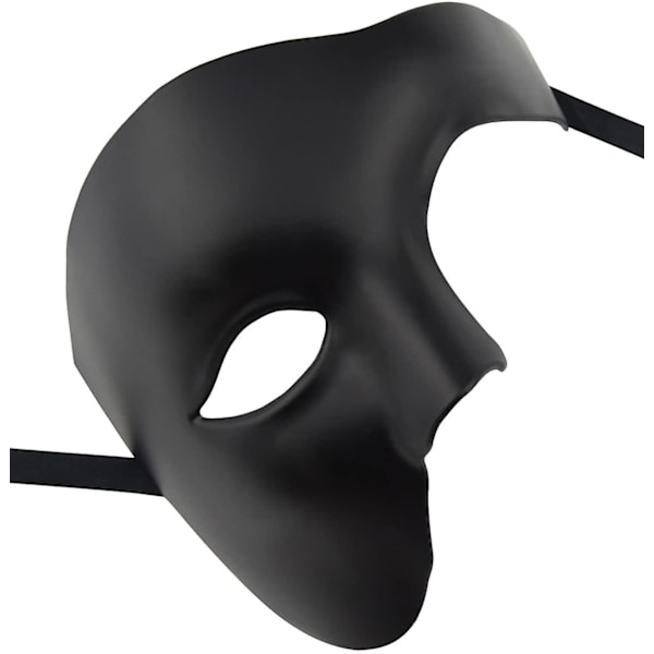 Maske for menn Halloween Phantom of the Opera Masquerade Mask Black