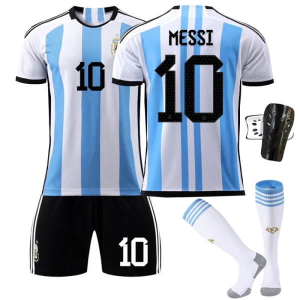 2022 VM Argentina fotballdrakt for barn nr 10 Messi / L