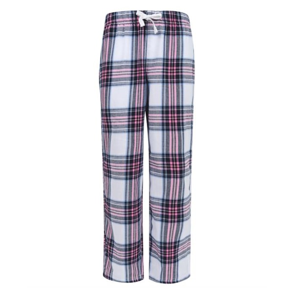 SF Minni Barn/Barn Tartan Loungebyxor 11-12 år Vita/P White/Pink Check 11-12 Years