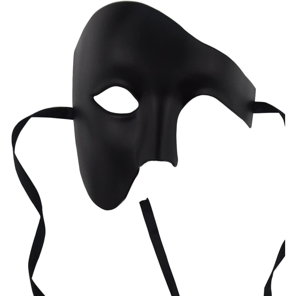 Maske for menn Halloween Phantom of the Opera Masquerade Mask Black