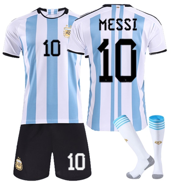 22-23 World Cup Argentina fotballdrakter for barn 20 10# MESSI M