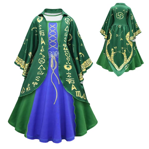 2 ST Medeltida Witch Cosplay Klänning Salem Halloween kostym 130cm