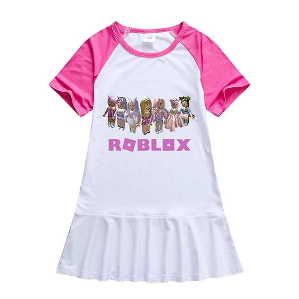Roblox Barn Sommarklänningar För Flickor Kjol Baby Flickor Kortärmad Fest Prinsessklänning Födelsedagsfest Present Barnkläder W 150 Pink